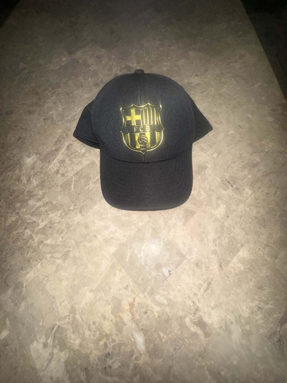 FC Barcelona Official Licensed Black and Gold Crest Snapback Cap NWT